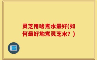 灵芝用啥煮水最好(如何最好地煮灵芝水？)