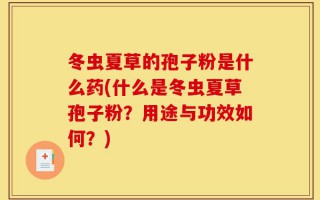 冬虫夏草的孢子粉是什么药(什么是冬虫夏草孢子粉？用途与功效如何？)