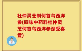 杜仲灵芝制何首乌西洋参(四味中药料杜仲灵芝何首乌西洋参深受喜爱)