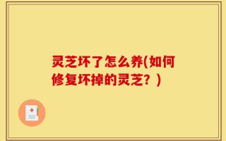 灵芝坏了怎么养(如何修复坏掉的灵芝？)