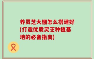 养灵芝大棚怎么搭建好(打造优质灵芝种植基地的必备指南)
