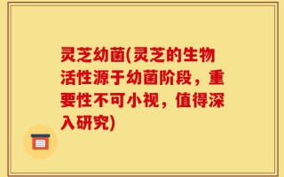灵芝幼菌(灵芝的生物活性源于幼菌阶段，重要性不可小视，值得深入研究)