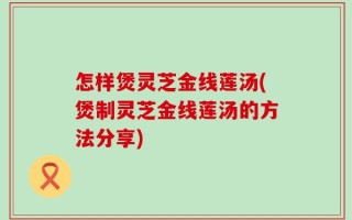 怎样煲灵芝金线莲汤(煲制灵芝金线莲汤的方法分享)