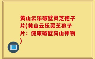 黄山云乐破壁灵芝孢子片(黄山云乐灵芝孢子片：健康破壁高山神物)
