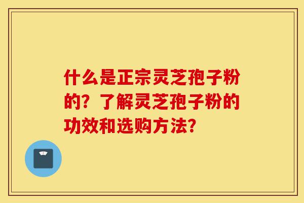 什么是正宗灵芝孢子粉的？了解灵芝孢子粉的功效和选购方法？-第1张图片-灵芝之家