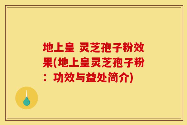 地上皇 灵芝孢子粉效果(地上皇灵芝孢子粉:功效与益处简介)-第1张图片-灵芝之家 地上皇 灵芝孢子粉效果(地上皇灵芝孢子粉:功效与益处简介)-第1张图片-灵芝之家