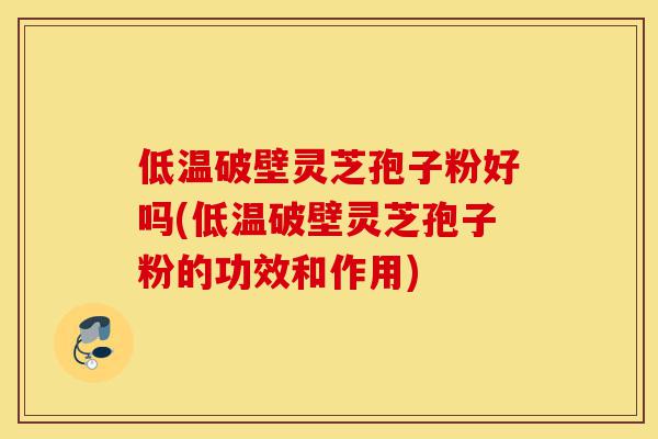 低温破壁灵芝孢子粉好吗(低温破壁灵芝孢子粉的功效和作用)-第1张图片-灵芝之家