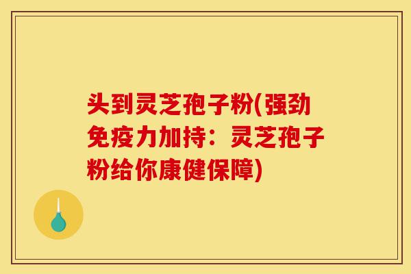 头到灵芝孢子粉(强劲免疫力加持：灵芝孢子粉给你康健保障)-第1张图片-灵芝之家