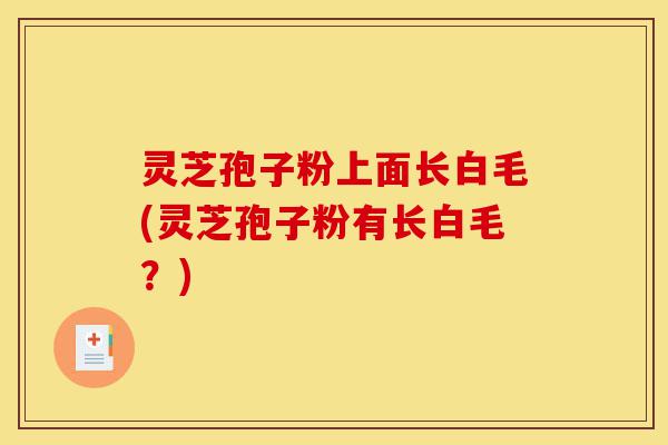 灵芝孢子粉上面长白毛(灵芝孢子粉有长白毛？)-第1张图片-灵芝之家