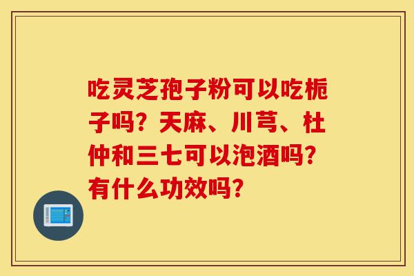 吃灵芝孢子粉可以吃栀子吗?天麻、川芎、杜仲和三七可以泡酒吗?有什么功效吗?-第1张图片-灵芝之家 吃灵芝孢子粉可以吃栀子吗?天麻、川芎、杜仲和三七可以泡酒吗?有什么功效吗?-第1张图片-灵芝之家