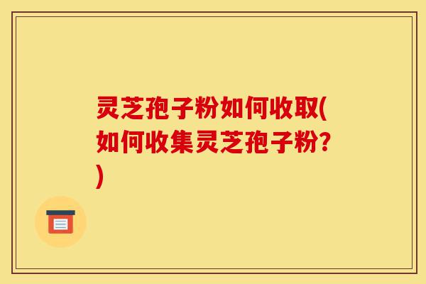 灵芝孢子粉如何收取(如何收集灵芝孢子粉?)-第1张图片-灵芝之家 灵芝孢子粉如何收取(如何收集灵芝孢子粉?)-第1张图片-灵芝之家