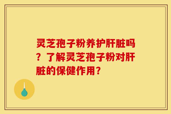 灵芝孢子粉养护肝脏吗?了解灵芝孢子粉对肝脏的保健作用?-第1张图片-灵芝之家 灵芝孢子粉养护肝脏吗?了解灵芝孢子粉对肝脏的保健作用?-第1张图片-灵芝之家