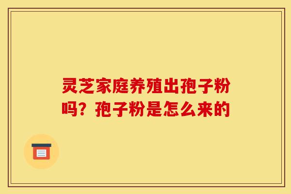 灵芝家庭养殖出孢子粉吗?孢子粉是怎么来的-第1张图片-灵芝之家 灵芝家庭养殖出孢子粉吗?孢子粉是怎么来的-第1张图片-灵芝之家