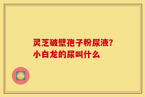 灵芝破壁孢子粉尿液?小白龙的尿叫什么-第1张图片-灵芝之家 灵芝破壁孢子粉尿液?小白龙的尿叫什么-第1张图片-灵芝之家