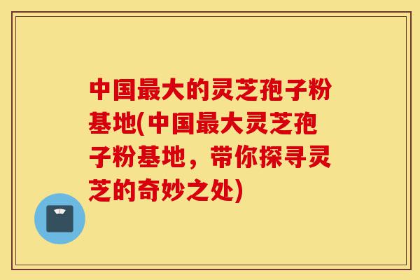 中国最大的灵芝孢子粉基地(中国最大灵芝孢子粉基地，带你探寻灵芝的奇妙之处)-第1张图片-灵芝之家