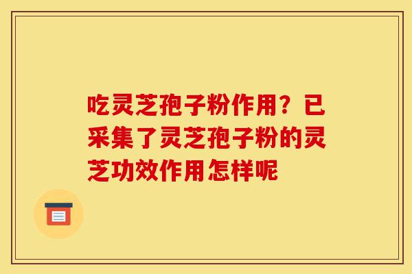 吃灵芝孢子粉作用？已采集了灵芝孢子粉的灵芝功效作用怎样呢-第1张图片-灵芝之家