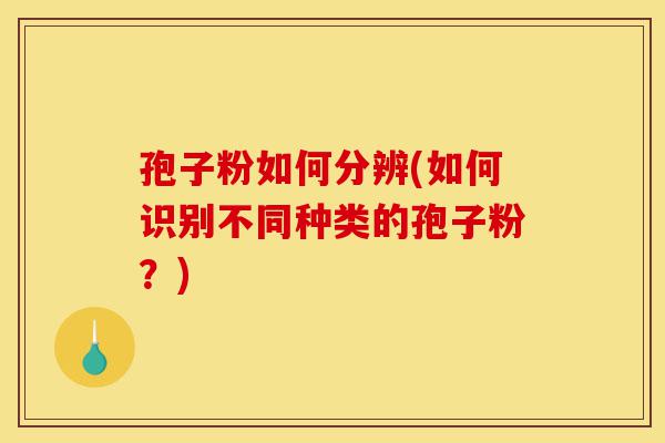 孢子粉如何分辨(如何识别不同种类的孢子粉?)-第1张图片-灵芝之家 孢子粉如何分辨(如何识别不同种类的孢子粉?)-第1张图片-灵芝之家