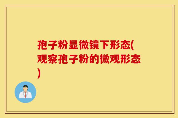 孢子粉显微镜下形态(观察孢子粉的微观形态)-第1张图片-灵芝之家 孢子粉显微镜下形态(观察孢子粉的微观形态)-第1张图片-灵芝之家