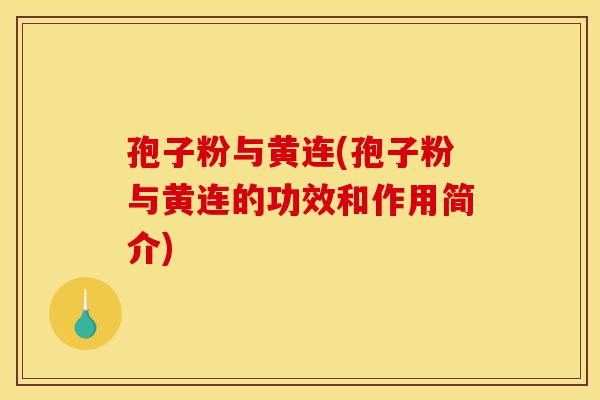 孢子粉与黄连(孢子粉与黄连的功效和作用简介)-第1张图片-灵芝之家 孢子粉与黄连(孢子粉与黄连的功效和作用简介)-第1张图片-灵芝之家