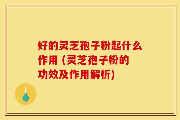 好的灵芝孢子粉起什么作用 (灵芝孢子粉的功效及作用解析)-第1张图片-灵芝之家 好的灵芝孢子粉起什么作用 (灵芝孢子粉的功效及作用解析)-第1张图片-灵芝之家