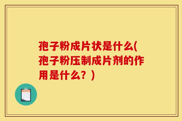 孢子粉成片状是什么(孢子粉压制成片剂的作用是什么?)-第1张图片-灵芝之家 孢子粉成片状是什么(孢子粉压制成片剂的作用是什么?)-第1张图片-灵芝之家