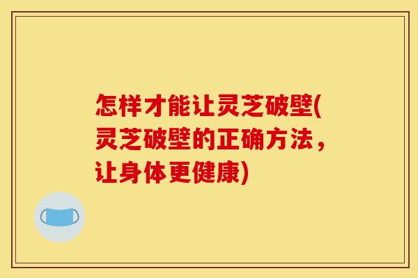 怎样才能让灵芝破壁(灵芝破壁的正确方法,让身体更健康)-第1张图片-灵芝之家 怎样才能让灵芝破壁(灵芝破壁的正确方法,让身体更健康)-第1张图片-灵芝之家