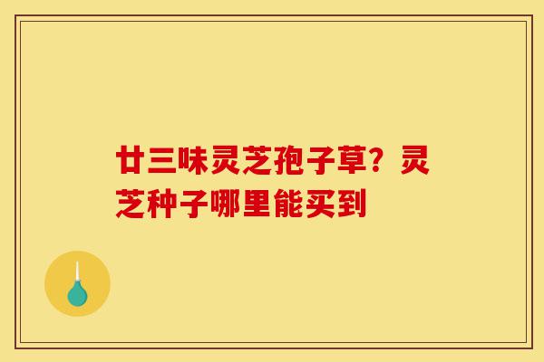 廿三味灵芝孢子草?灵芝种子哪里能买到-第1张图片-灵芝之家 廿三味灵芝孢子草?灵芝种子哪里能买到-第1张图片-灵芝之家