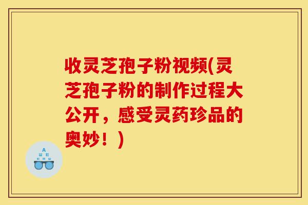 收灵芝孢子粉视频(灵芝孢子粉的制作过程大公开,感受灵药珍品的奥妙!)-第1张图片-灵芝之家 收灵芝孢子粉视频(灵芝孢子粉的制作过程大公开,感受灵药珍品的奥妙!)-第1张图片-灵芝之家