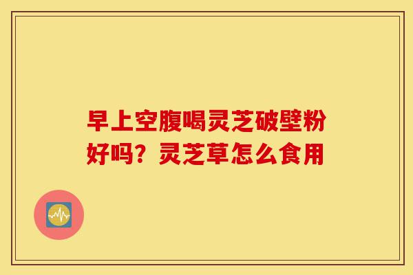 早上空腹喝灵芝破壁粉好吗?灵芝草怎么食用-第1张图片-灵芝之家 早上空腹喝灵芝破壁粉好吗?灵芝草怎么食用-第1张图片-灵芝之家