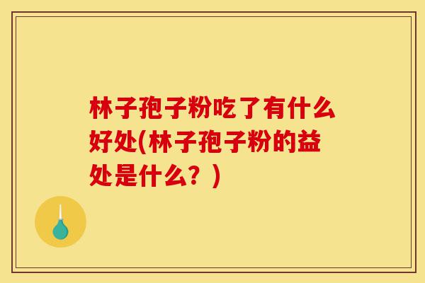 林子孢子粉吃了有什么好处(林子孢子粉的益处是什么？)-第1张图片-灵芝之家