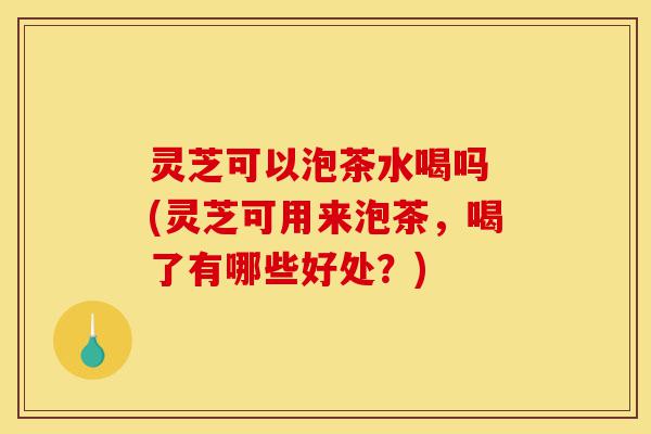 灵芝可以泡茶水喝吗 (灵芝可用来泡茶，喝了有哪些好处？)-第1张图片-灵芝之家