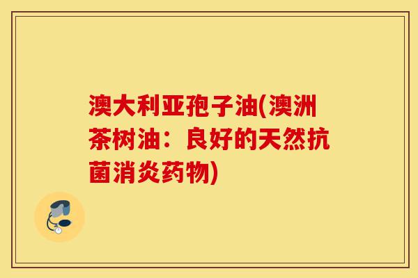 澳大利亚孢子油(澳洲茶树油:良好的天然抗菌消炎药物)-第1张图片-灵芝之家 澳大利亚孢子油(澳洲茶树油:良好的天然抗菌消炎药物)-第1张图片-灵芝之家