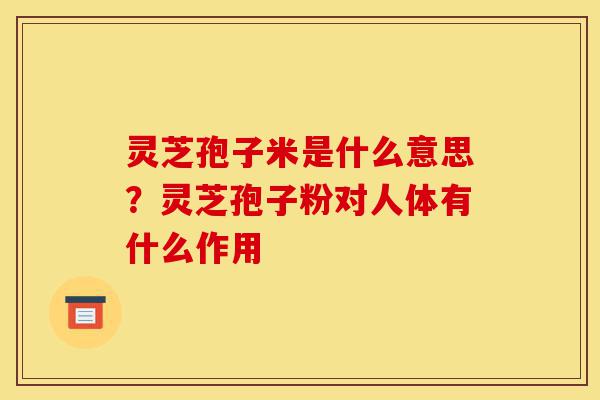 灵芝孢子米是什么意思?灵芝孢子粉对人体有什么作用-第1张图片-灵芝之家 灵芝孢子米是什么意思?灵芝孢子粉对人体有什么作用-第1张图片-灵芝之家