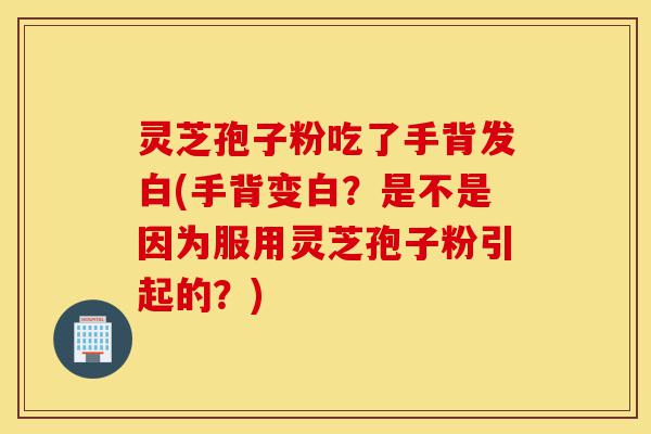 灵芝孢子粉吃了手背发白(手背变白?是不是因为服用灵芝孢子粉引起的?)-第1张图片-灵芝之家 灵芝孢子粉吃了手背发白(手背变白?是不是因为服用灵芝孢子粉引起的?)-第1张图片-灵芝之家
