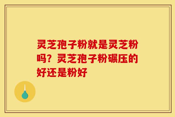 灵芝孢子粉就是灵芝粉吗？灵芝孢子粉碾压的好还是粉好-第1张图片-灵芝之家