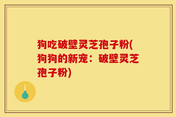 狗吃破壁灵芝孢子粉(狗狗的新宠:破壁灵芝孢子粉)-第1张图片-灵芝之家 狗吃破壁灵芝孢子粉(狗狗的新宠:破壁灵芝孢子粉)-第1张图片-灵芝之家