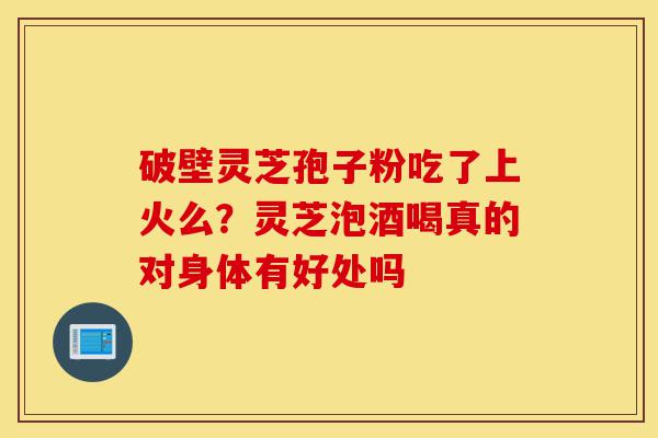 破壁灵芝孢子粉吃了上火么?灵芝泡酒喝真的对身体有好处吗-第1张图片-灵芝之家 破壁灵芝孢子粉吃了上火么?灵芝泡酒喝真的对身体有好处吗-第1张图片-灵芝之家