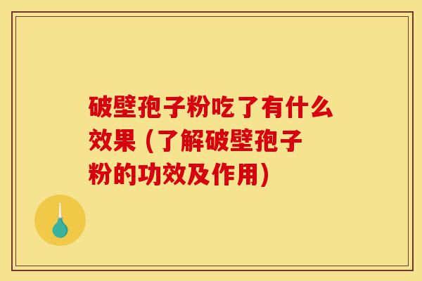 破壁孢子粉吃了有什么效果 (了解破壁孢子粉的功效及作用)-第1张图片-灵芝之家 破壁孢子粉吃了有什么效果 (了解破壁孢子粉的功效及作用)-第1张图片-灵芝之家
