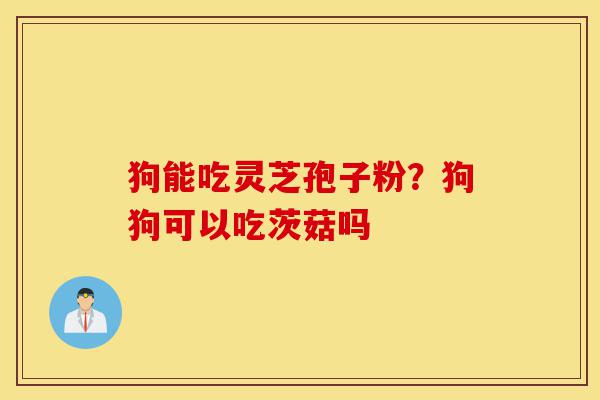 狗能吃灵芝孢子粉？狗狗可以吃茨菇吗-第1张图片-灵芝之家