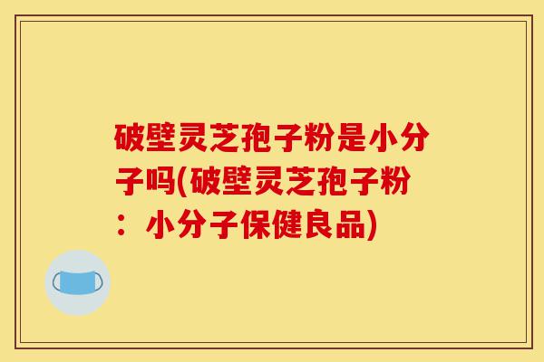 破壁灵芝孢子粉是小分子吗(破壁灵芝孢子粉:小分子保健良品)-第1张图片-灵芝之家 破壁灵芝孢子粉是小分子吗(破壁灵芝孢子粉:小分子保健良品)-第1张图片-灵芝之家
