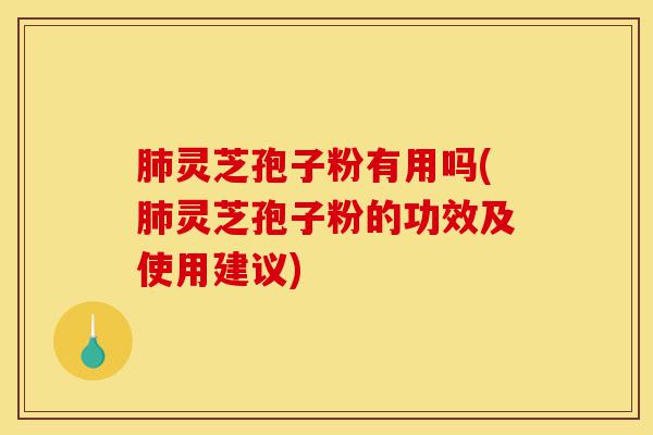 肺灵芝孢子粉有用吗(肺灵芝孢子粉的功效及使用建议)-第1张图片-灵芝之家 肺灵芝孢子粉有用吗(肺灵芝孢子粉的功效及使用建议)-第1张图片-灵芝之家