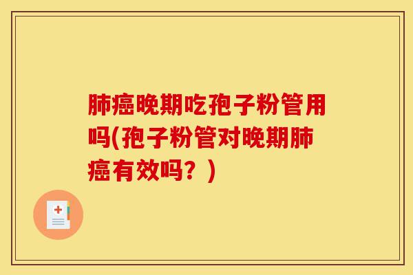 肺癌晚期吃孢子粉管用吗(孢子粉管对晚期肺癌有效吗?)-第1张图片-灵芝之家 肺癌晚期吃孢子粉管用吗(孢子粉管对晚期肺癌有效吗?)-第1张图片-灵芝之家