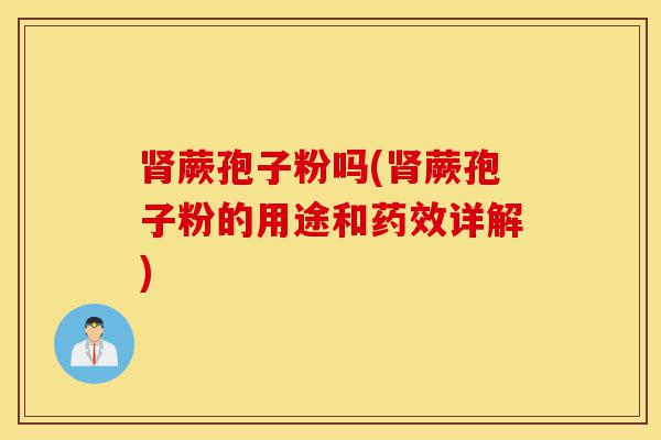 肾蕨孢子粉吗(肾蕨孢子粉的用途和药效详解)-第1张图片-灵芝之家