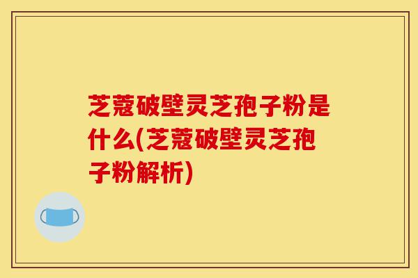 芝蔻破壁灵芝孢子粉是什么(芝蔻破壁灵芝孢子粉解析)-第1张图片-灵芝之家 芝蔻破壁灵芝孢子粉是什么(芝蔻破壁灵芝孢子粉解析)-第1张图片-灵芝之家