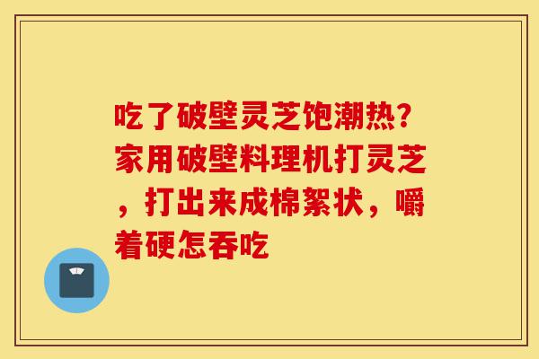 吃了破壁灵芝饱潮热？家用破壁料理机打灵芝，打出来成棉絮状，嚼着硬怎吞吃-第1张图片-灵芝之家