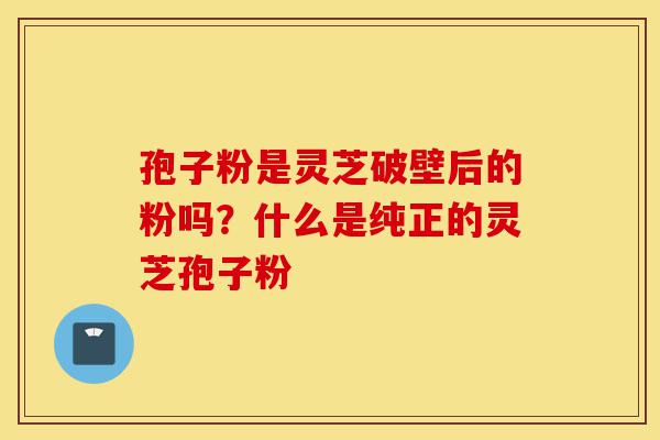 孢子粉是灵芝破壁后的粉吗?什么是纯正的灵芝孢子粉-第1张图片-灵芝之家 孢子粉是灵芝破壁后的粉吗?什么是纯正的灵芝孢子粉-第1张图片-灵芝之家