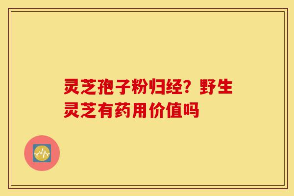 灵芝孢子粉归经?野生灵芝有药用价值吗-第1张图片-灵芝之家 灵芝孢子粉归经?野生灵芝有药用价值吗-第1张图片-灵芝之家