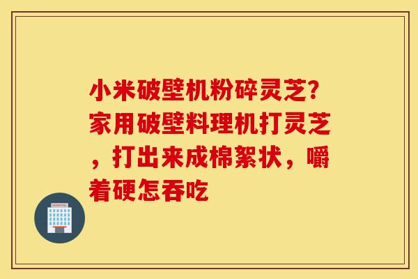小米破壁机粉碎灵芝?家用破壁料理机打灵芝,打出来成棉絮状,嚼着硬怎吞吃-第1张图片-灵芝之家 小米破壁机粉碎灵芝?家用破壁料理机打灵芝,打出来成棉絮状,嚼着硬怎吞吃-第1张图片-灵芝之家