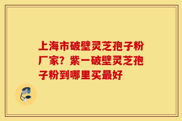 上海市破壁灵芝孢子粉厂家？紫一破壁灵芝孢子粉到哪里买最好-第1张图片-灵芝之家