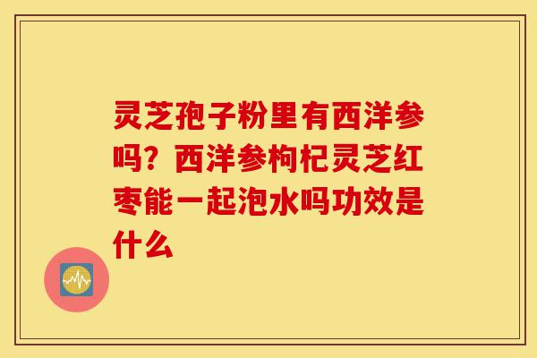 灵芝孢子粉里有西洋参吗?西洋参枸杞灵芝红枣能一起泡水吗功效是什么-第1张图片-灵芝之家 灵芝孢子粉里有西洋参吗?西洋参枸杞灵芝红枣能一起泡水吗功效是什么-第1张图片-灵芝之家
